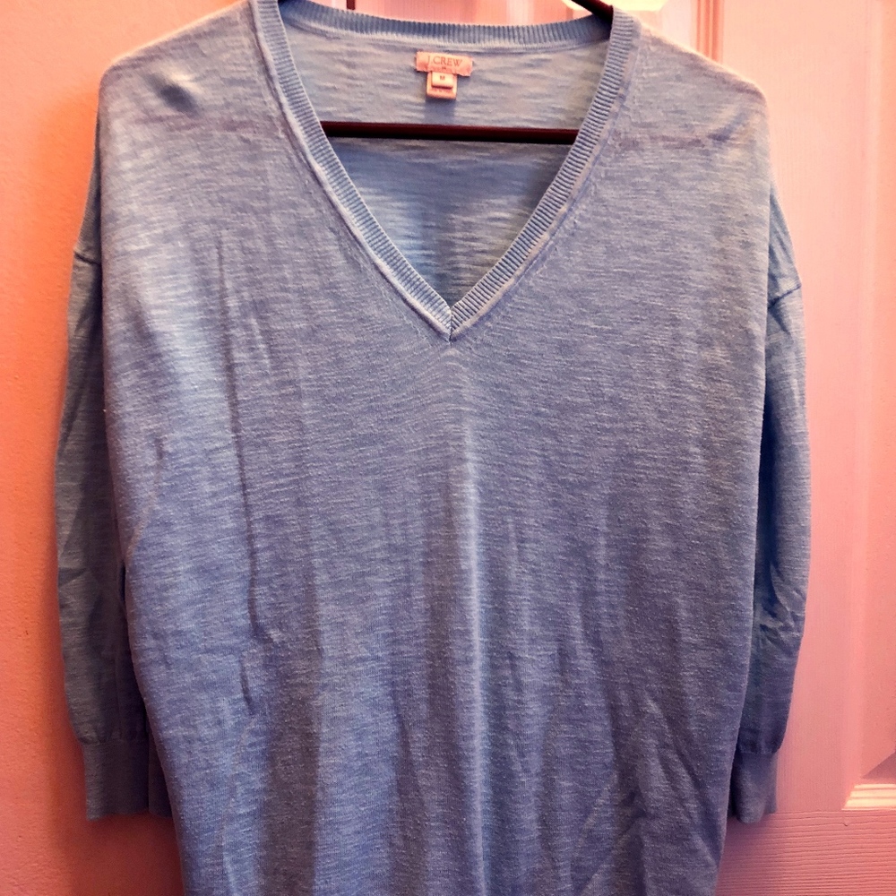J Crew V-Neck Sweater (Light Blue)